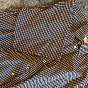 Men's Check Button-Up Shirt Black/White